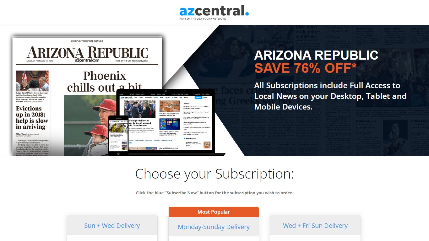 Arizona Republic Subscription & Home Delivery | Subscriber Services