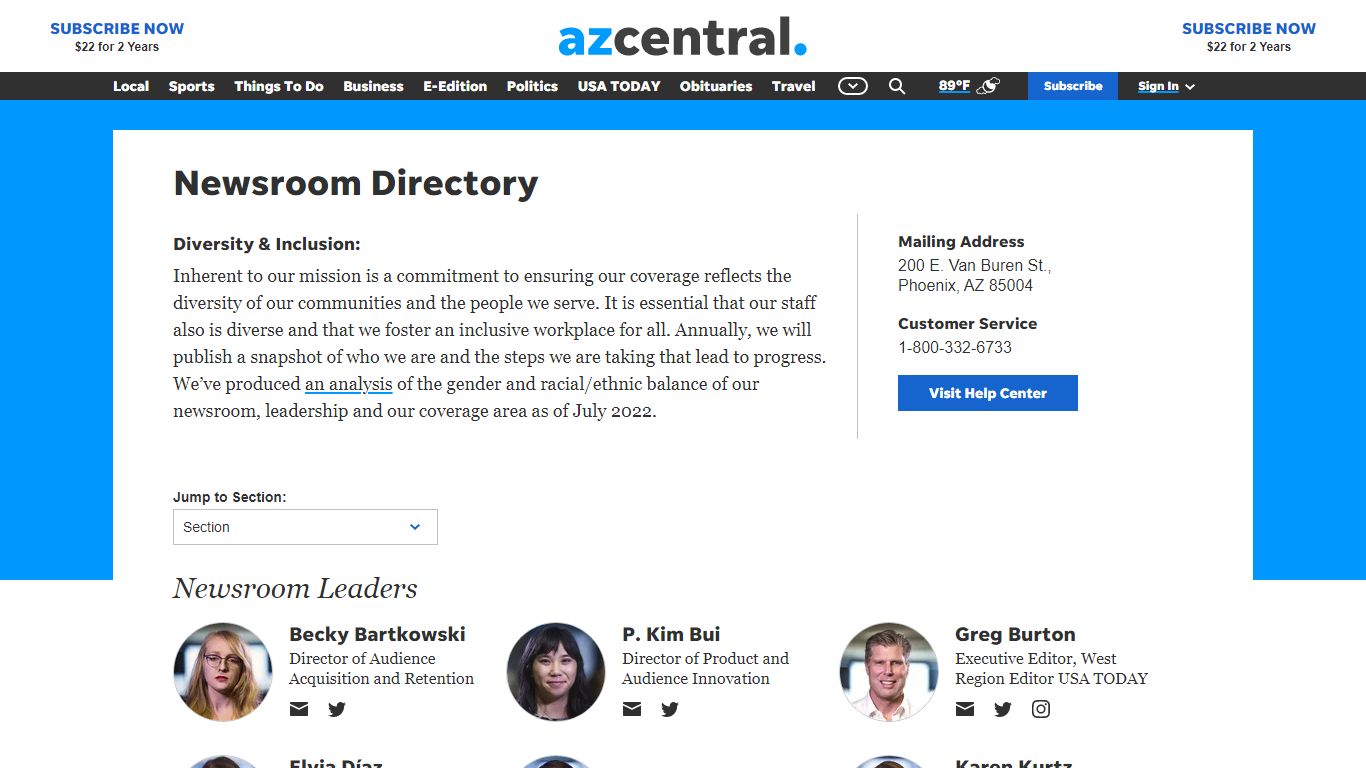 Staff Directory | The Arizona Republic